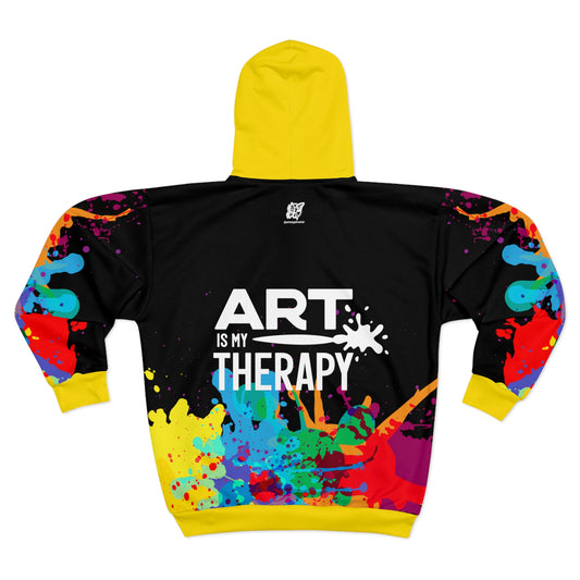 Art is My Therapy Creative Splash Zipped Fleece Jacket