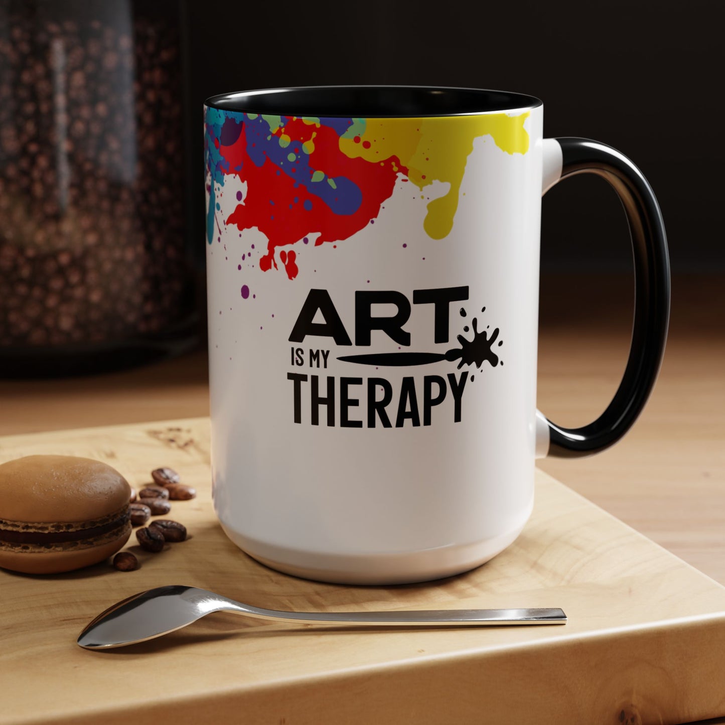 Art is My Therapy Accent Mug