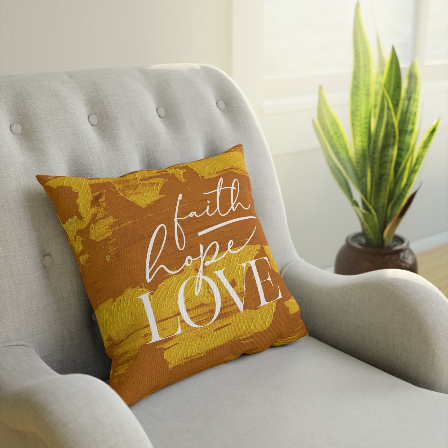 Adira "Faith, Hope, Love" Pillow (gold)