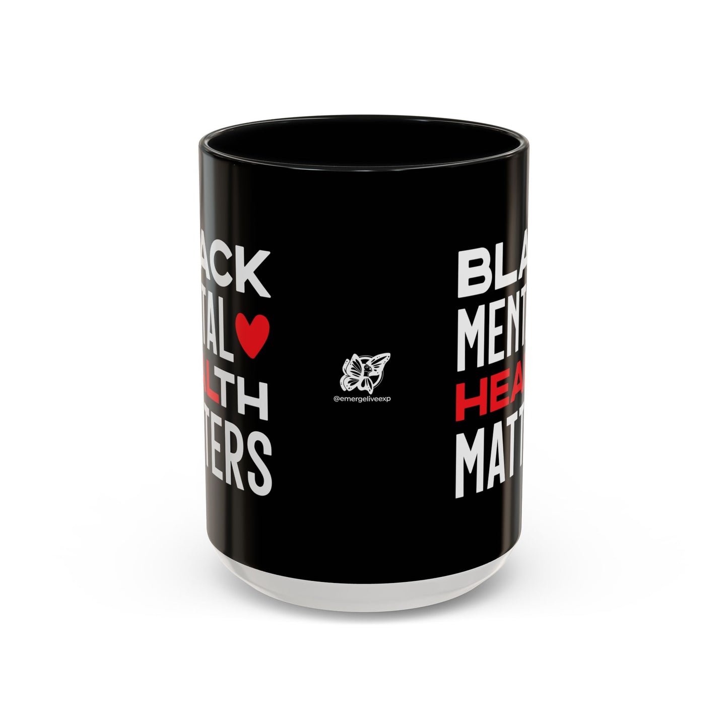 Black Mental Health Matters Accent Mug, 15oz