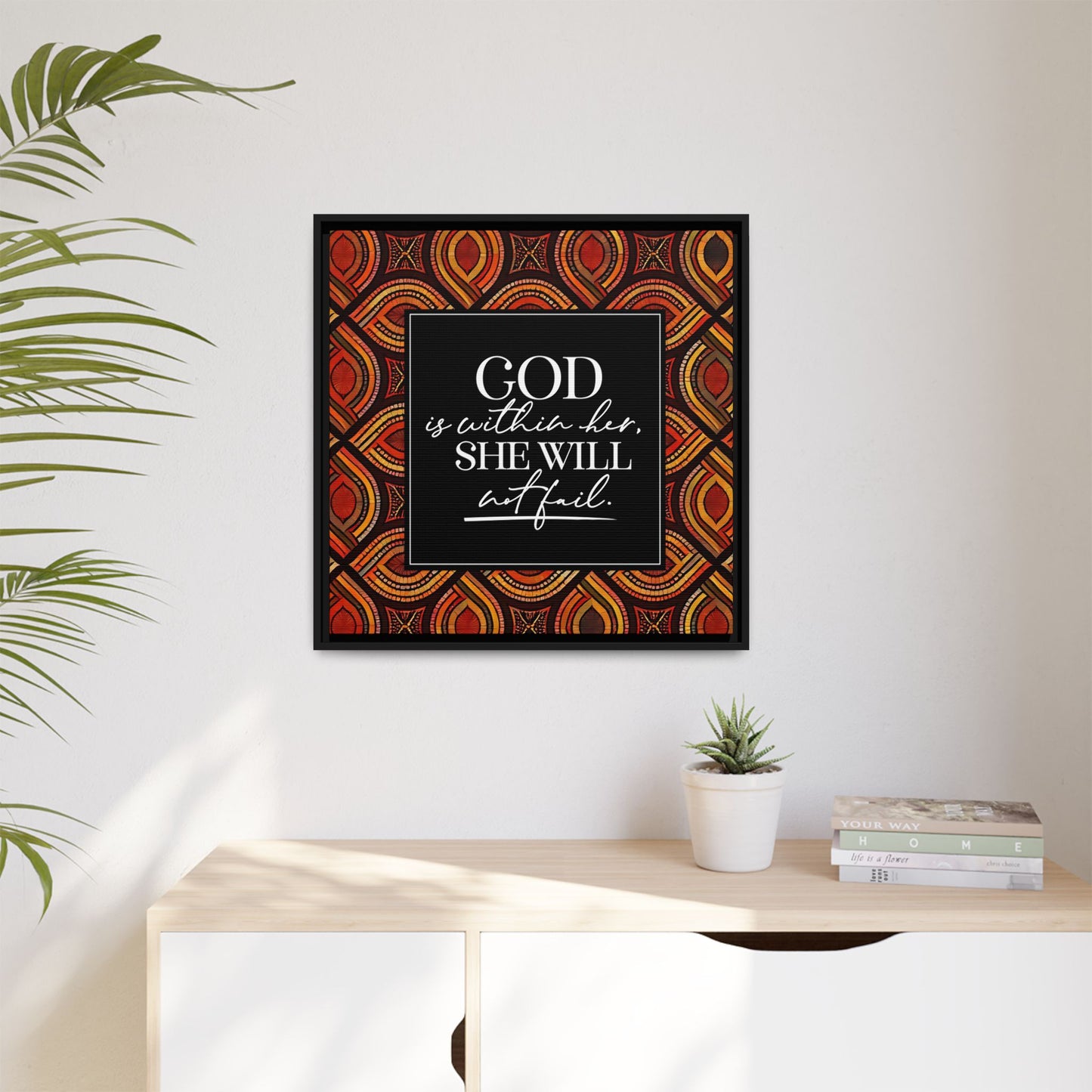 God is Within Her Framed Canvas Art