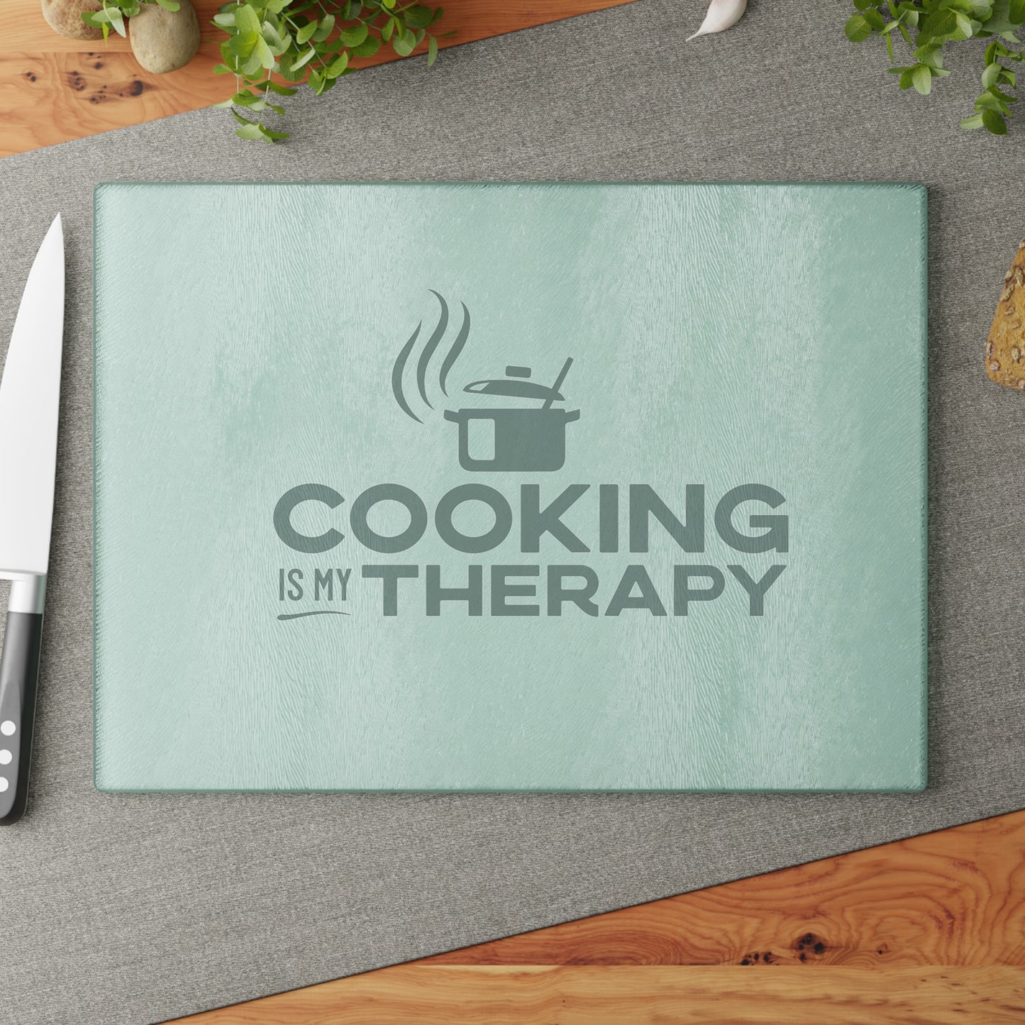 Cooking is my Therapy Glass Cutting Board