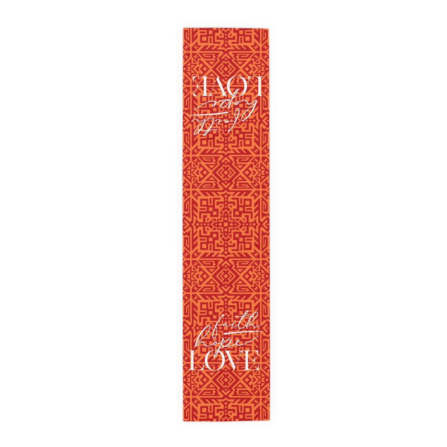 Kaya "Faith, Hope, Love" Tablerunner (red)