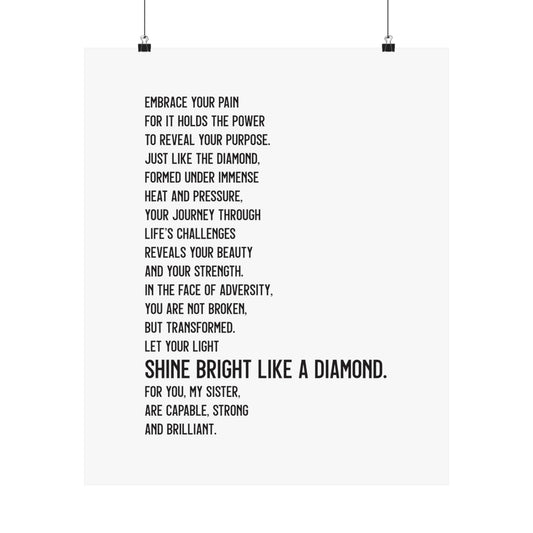 Shine Bright Like a Diamond Poster (text)