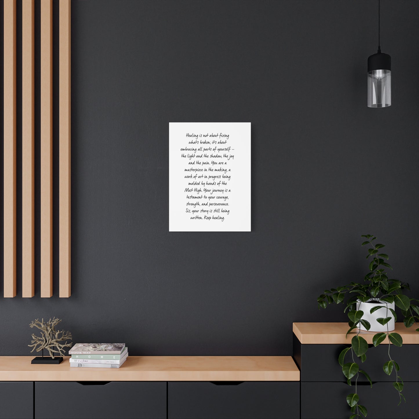 Embracing All of Me Canvas Wall Art (text)