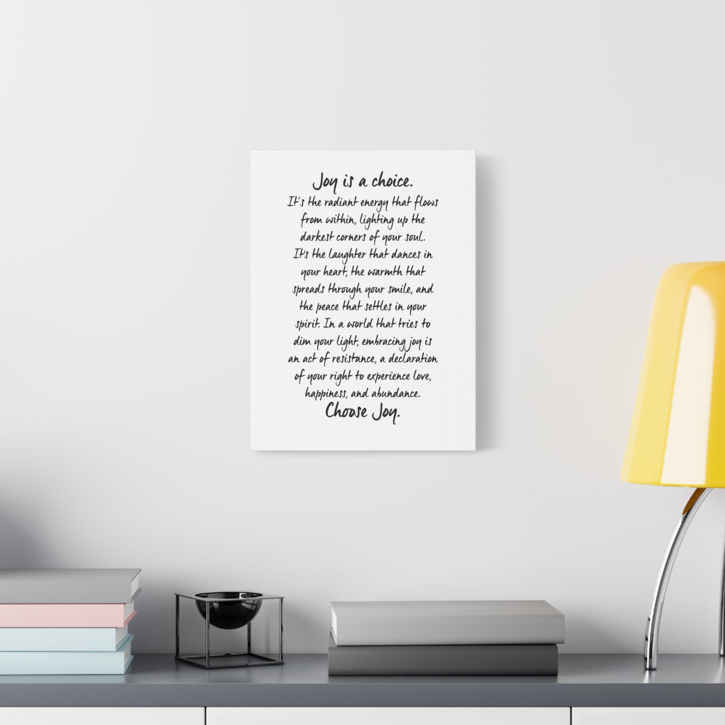 Joy is a Choice Canvas Wall Art (text)