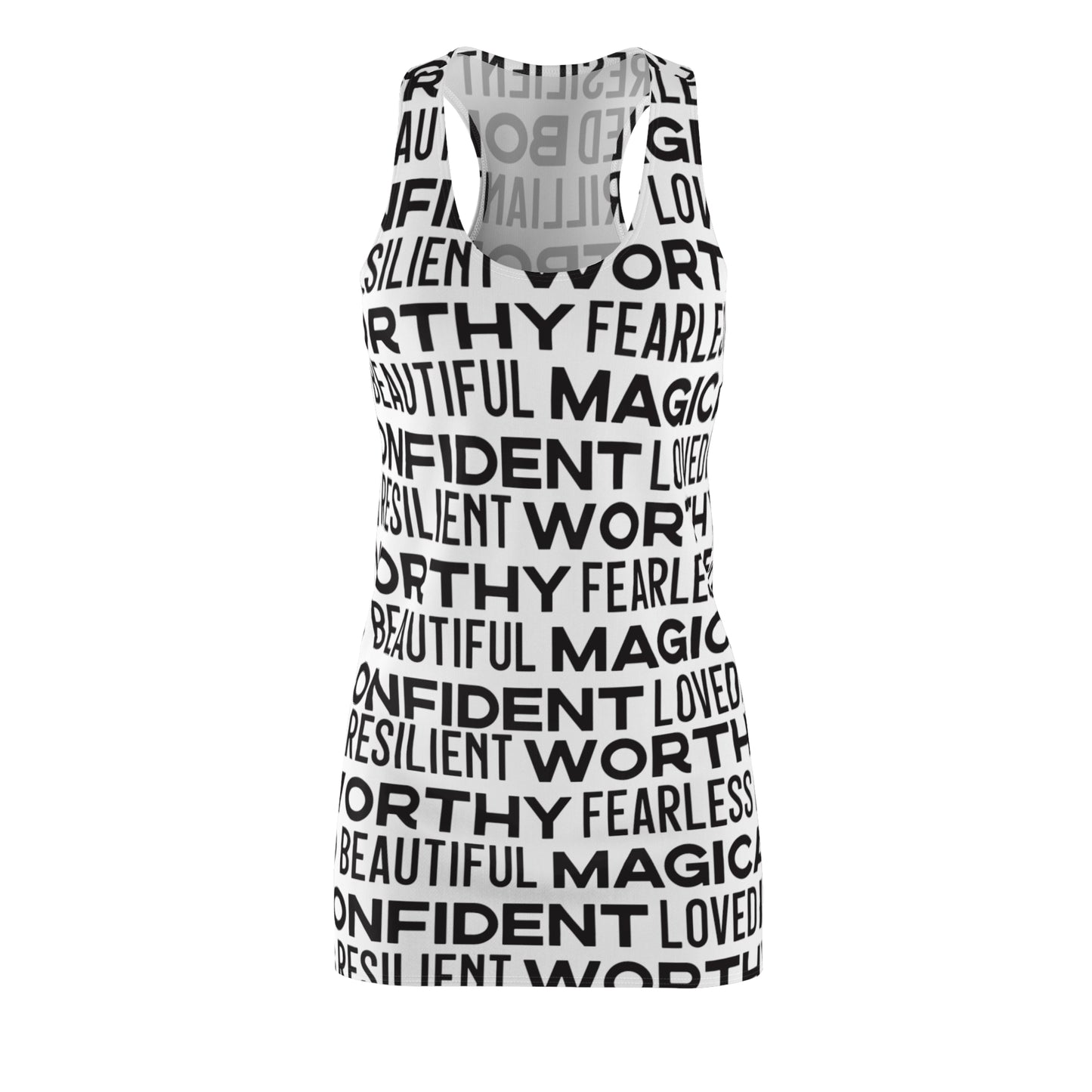 Bold Affirmations Racerback Dress (white)