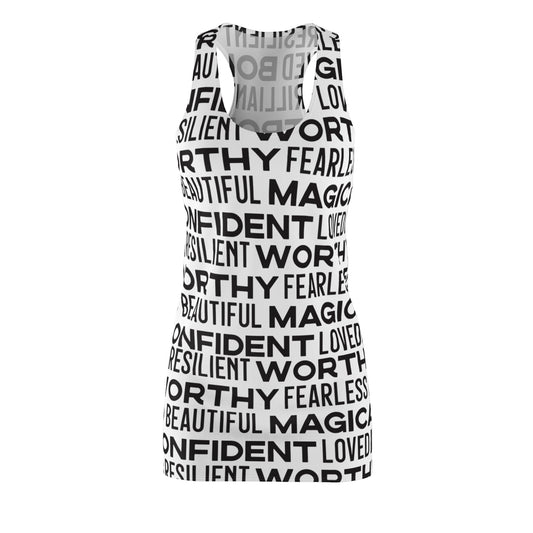 Bold Affirmations Racerback Dress (white)