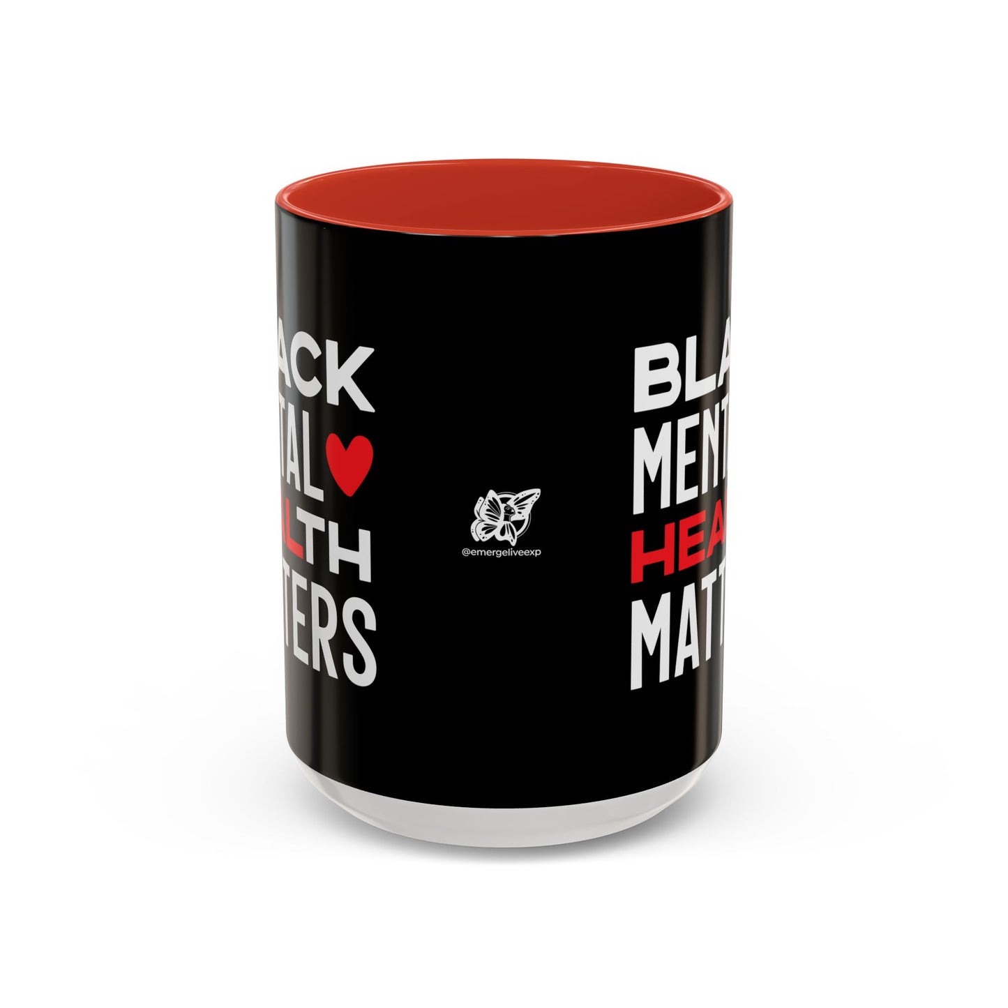 Black Mental Health Matters Accent Mug, 15oz