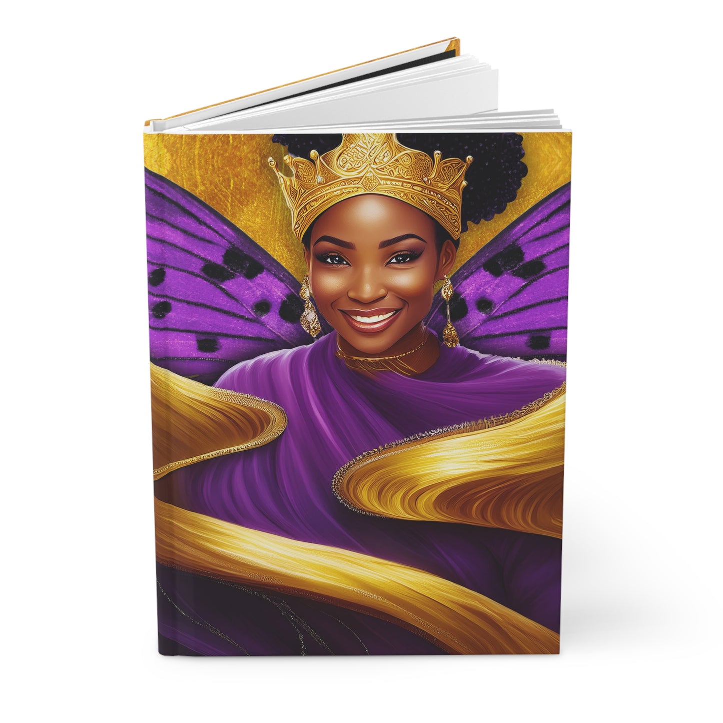 Royally Violet Black Butterfly Queen Hardcover Journal Matte