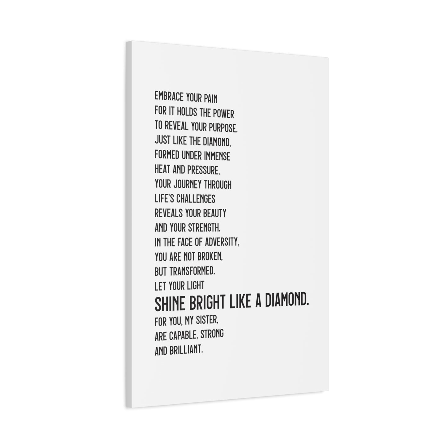 Shine Bright Like a Diamond Canvas Wall Art (text)