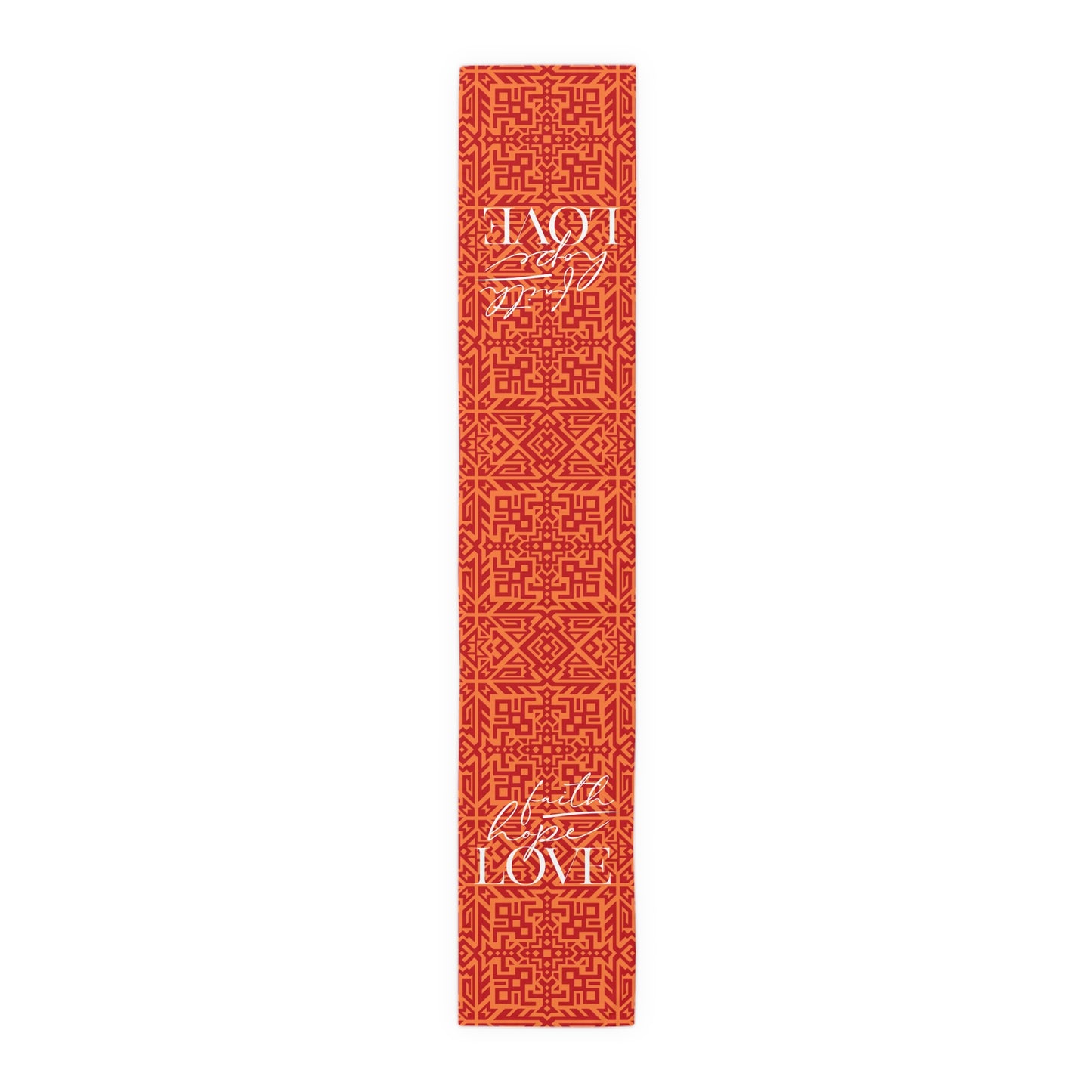 Kaya "Faith, Hope, Love" Tablerunner (red)