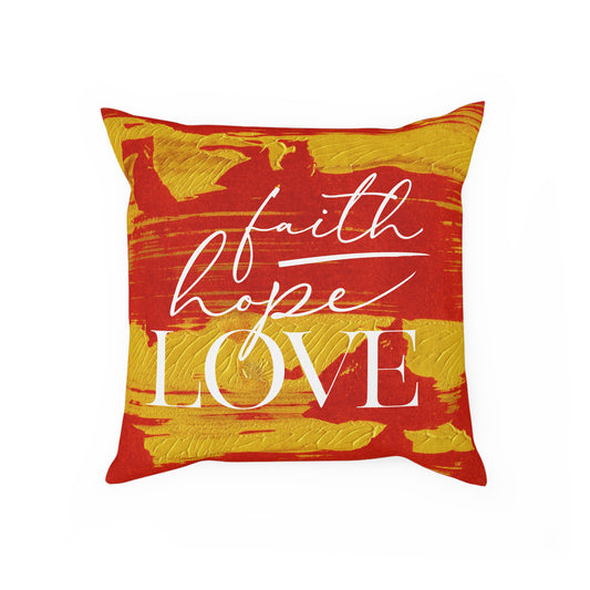 Adira "Faith, Hope, Love" Pillow (red)