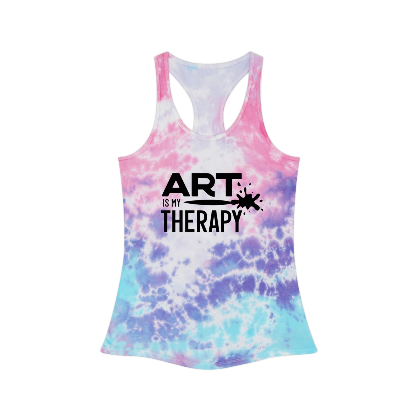 Art is My Therapy Tie Dye Racerback Tank Top