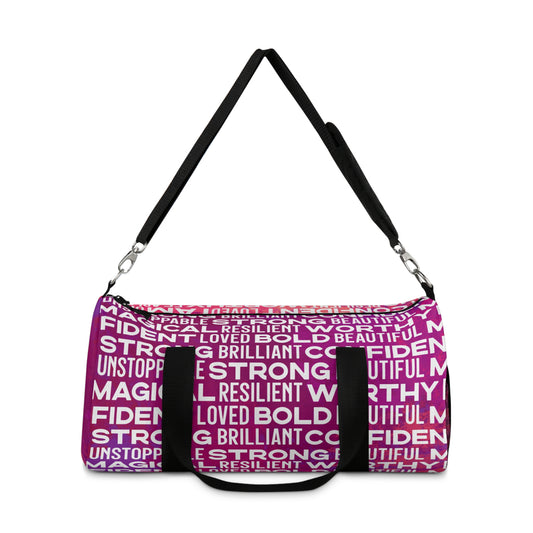 Bold Affirmations Duffel Bag (Berry)