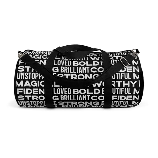 Bold Affirmations Duffel Bag (black)