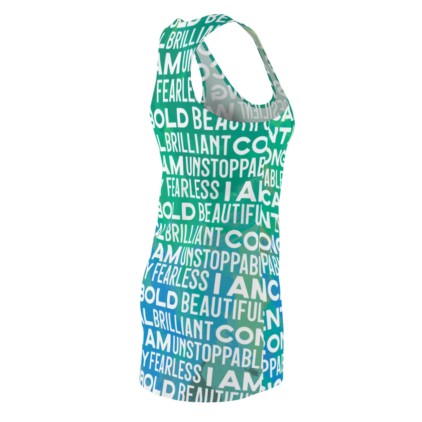 Bold Affirmations Racerback Dress (Caribbean Waters)