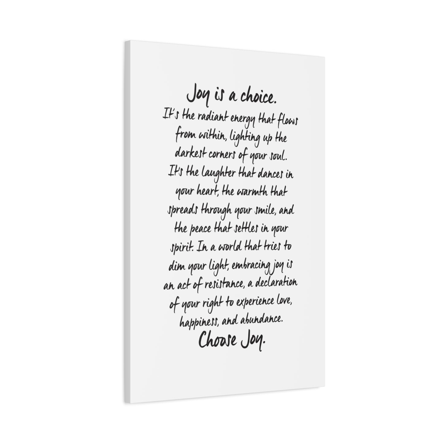 Joy is a Choice Canvas Wall Art (text)