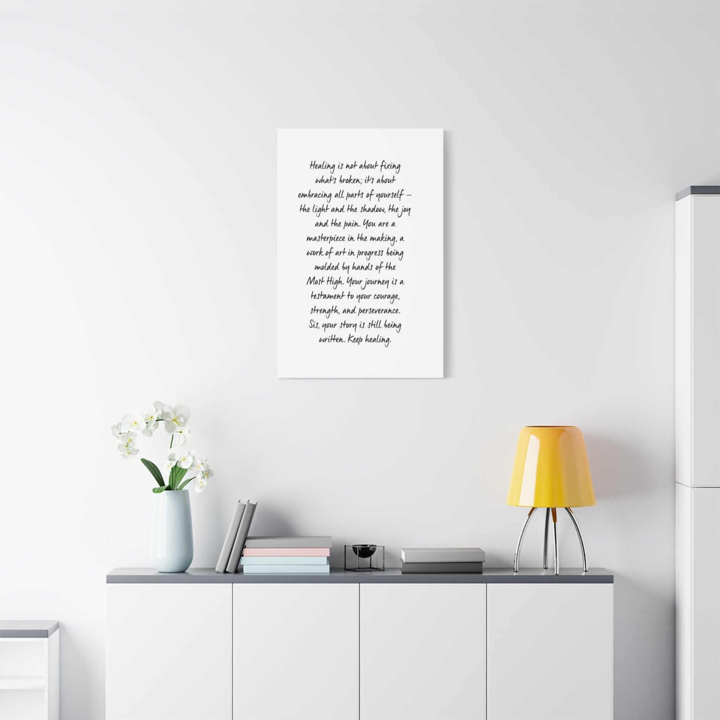 Embracing All of Me Canvas Wall Art (text)