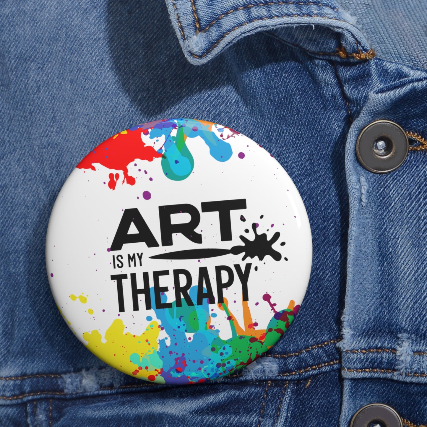 Art is My Therapy Custom Button