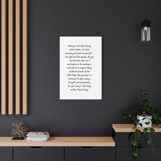 Embracing All of Me Canvas Wall Art (text)