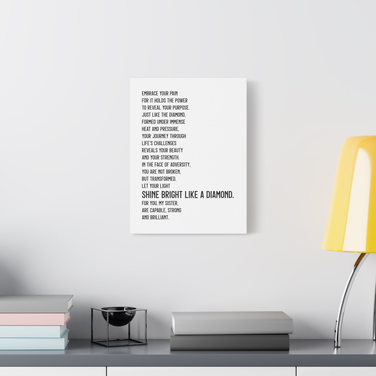 Shine Bright Like a Diamond Canvas Wall Art (text)