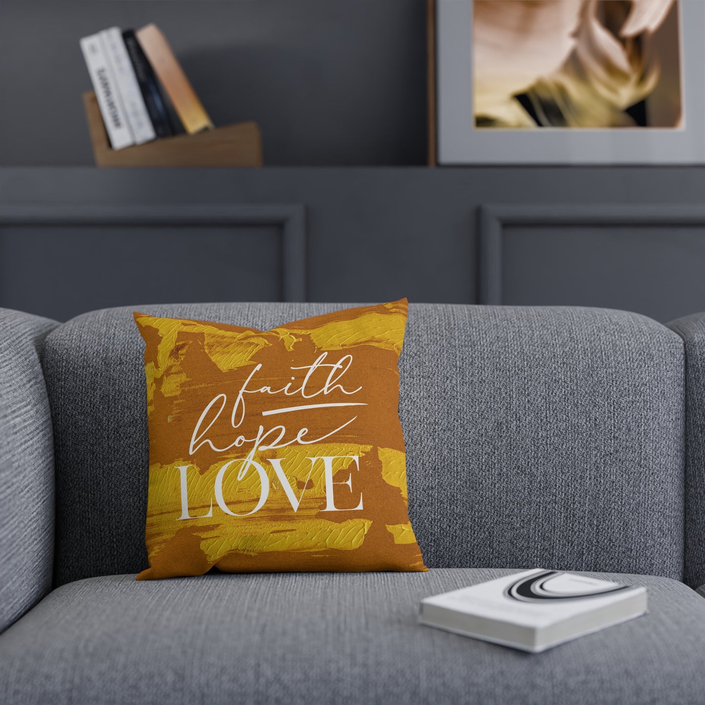 Adira "Faith, Hope, Love" Pillow (gold)