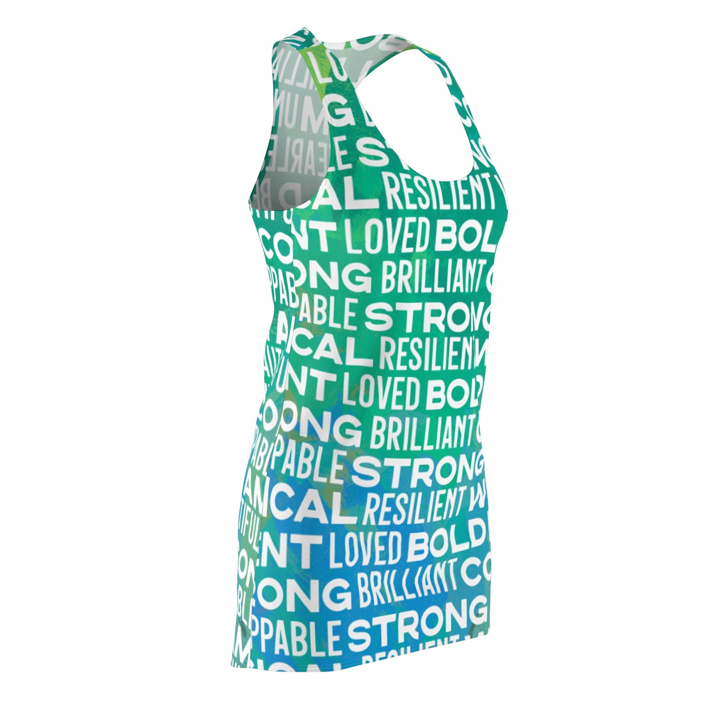 Bold Affirmations Racerback Dress (Caribbean Waters)