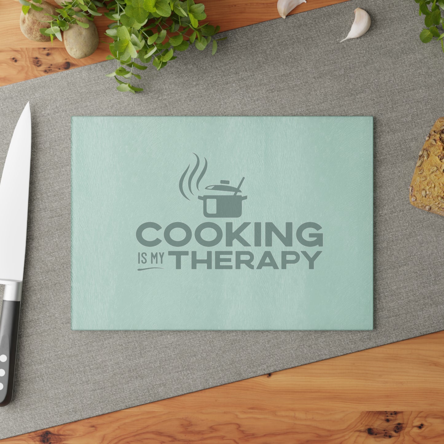 Cooking is my Therapy Glass Cutting Board