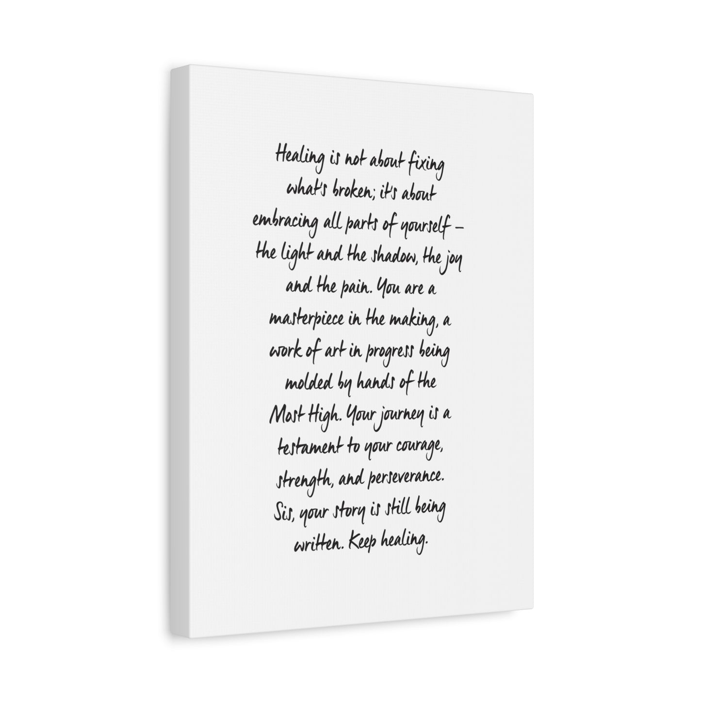 Embracing All of Me Canvas Wall Art (text)