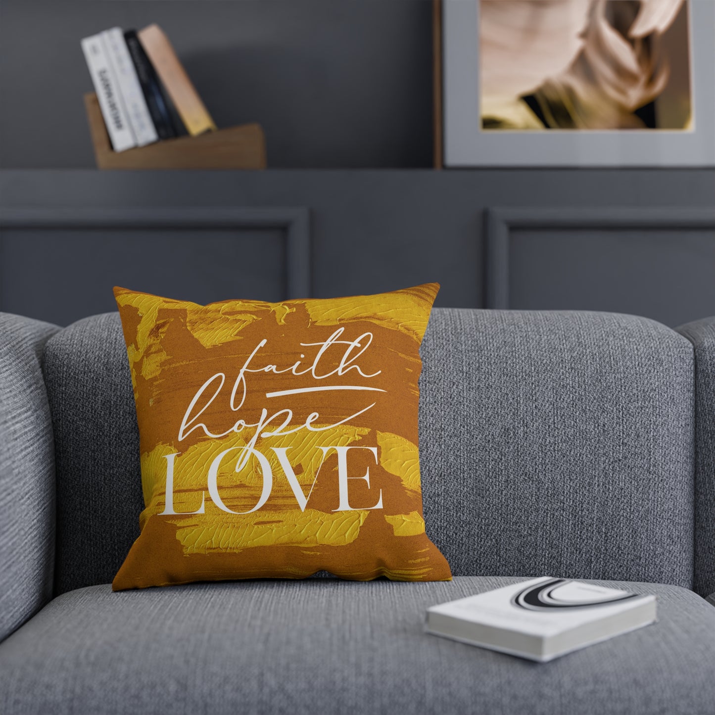 Adira "Faith, Hope, Love" Pillow (gold)