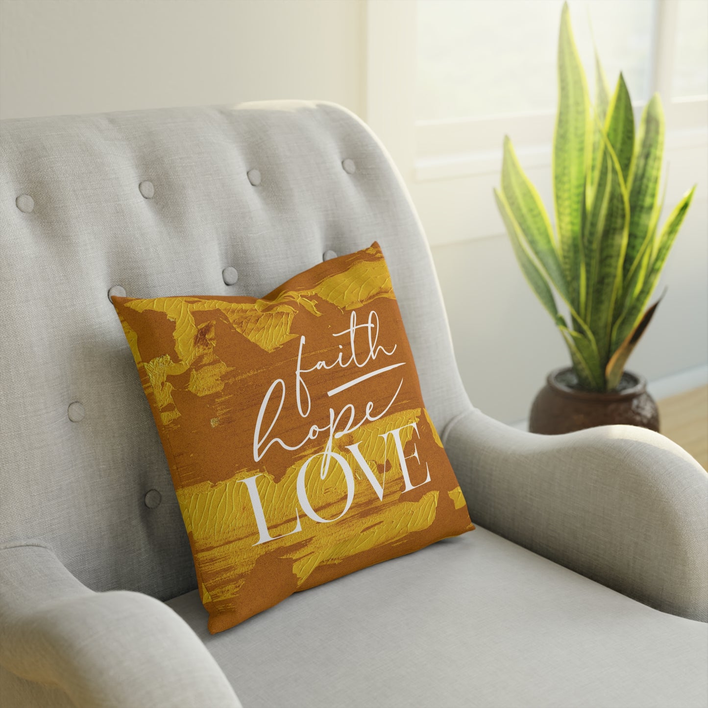 Adira "Faith, Hope, Love" Pillow (gold)