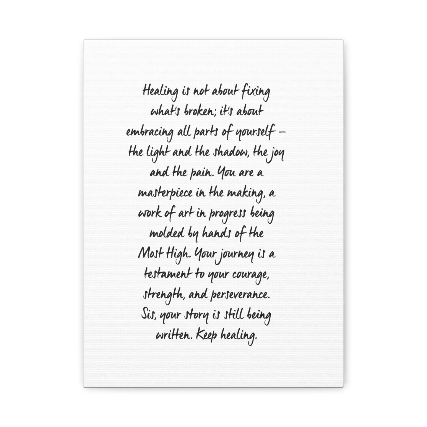 Embracing All of Me Canvas Wall Art (text)