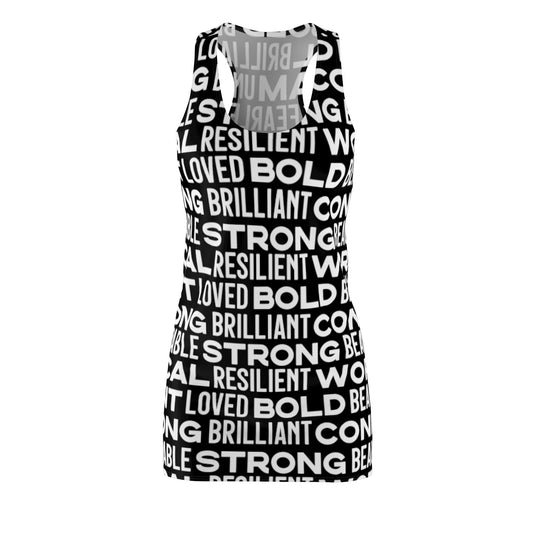 Bold Affirmations Racerback Dress (black)