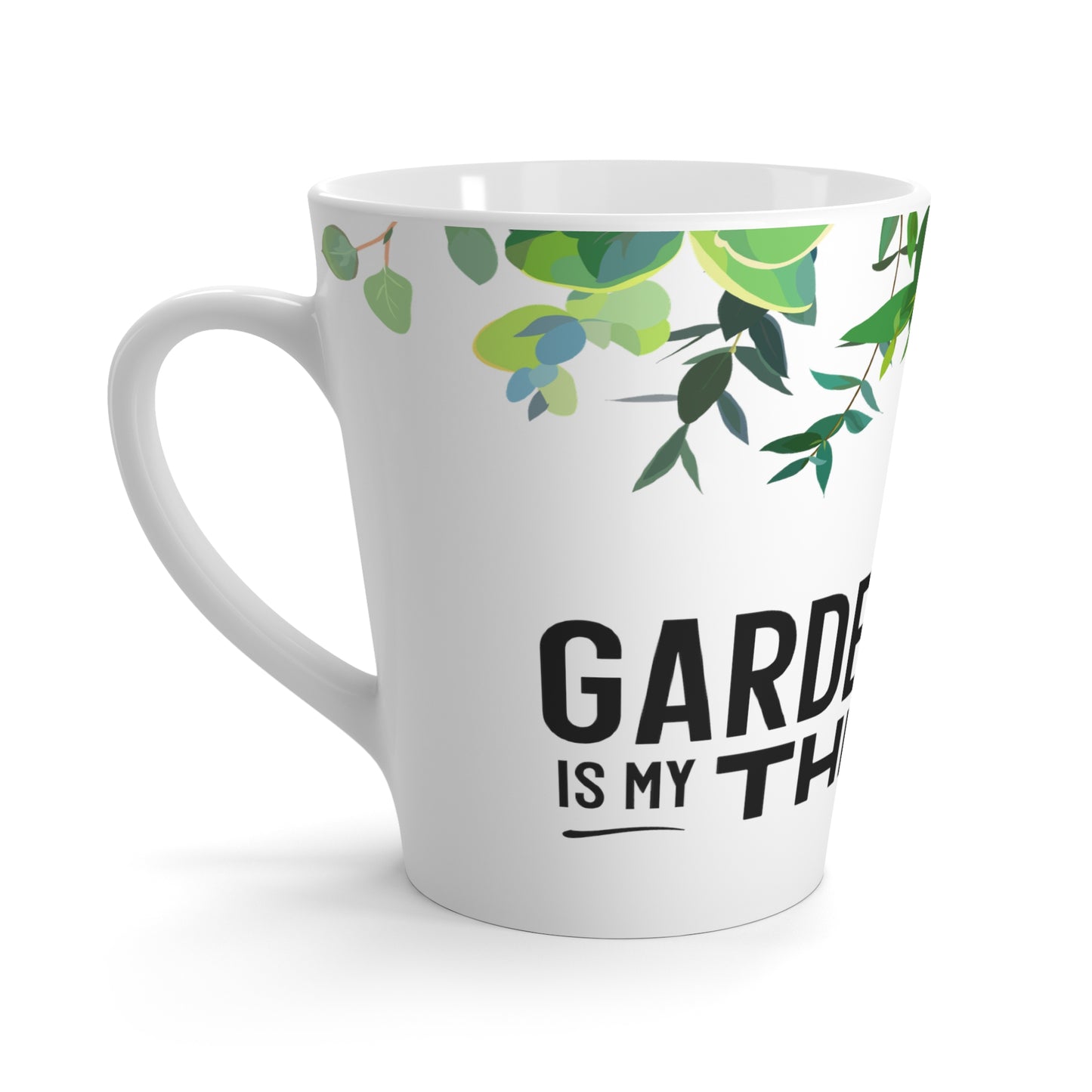 Gardening is my Therapy Latte Mug, 12 oz.