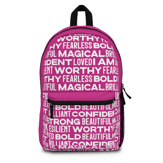 Bold Affirmations Backpack (fuschia)