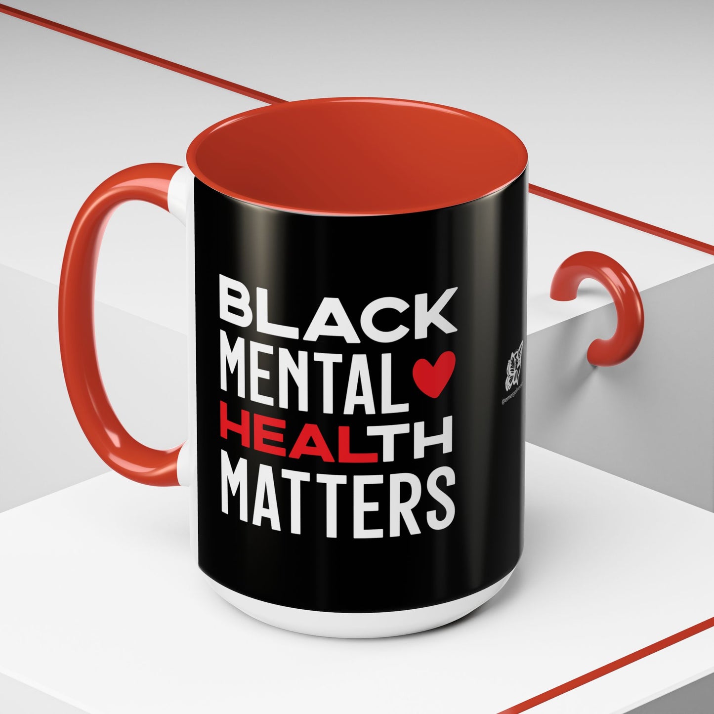 Black Mental Health Matters Accent Mug, 15oz