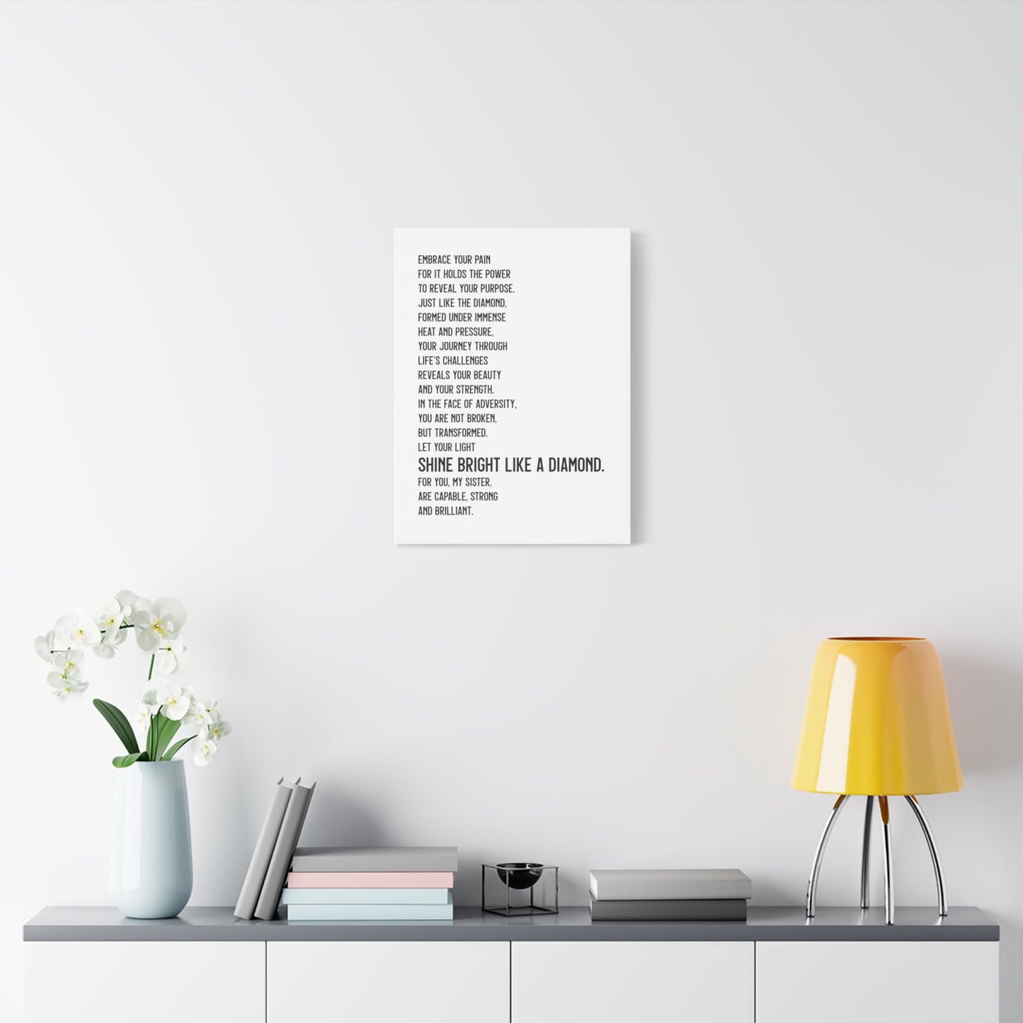 Shine Bright Like a Diamond Canvas Wall Art (text)