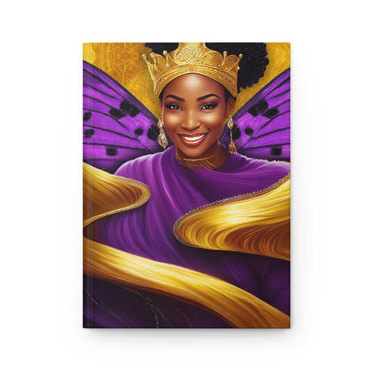 Royally Violet Black Butterfly Queen Hardcover Journal Matte