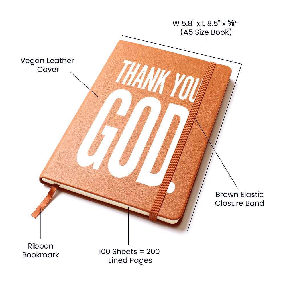 Thank You God Leather Journal