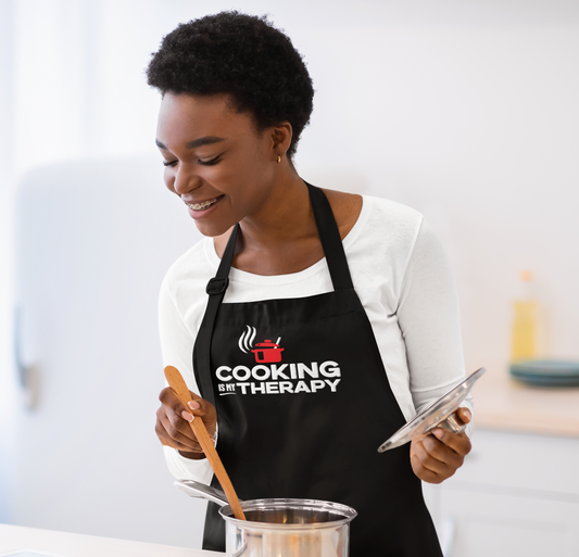 Cooking is my Therapy Apron (black)